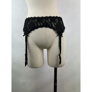 Vintage Hanky Panky‎ Black Lace Garter Belt Size Medium
